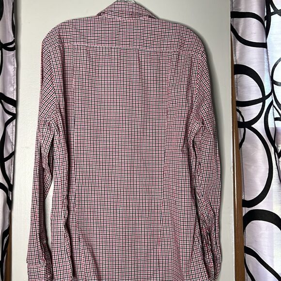 H&M Slimfit easy iron micro plaid long sleeve, button down shirt, large - Picture 10 of 12